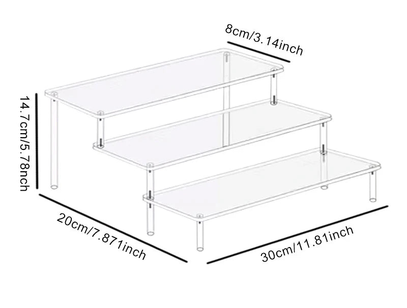 Acrylic Tiered Display Shelf Rack