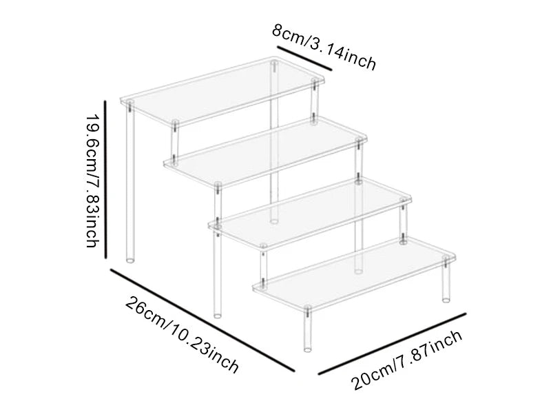 Acrylic Tiered Display Shelf Rack