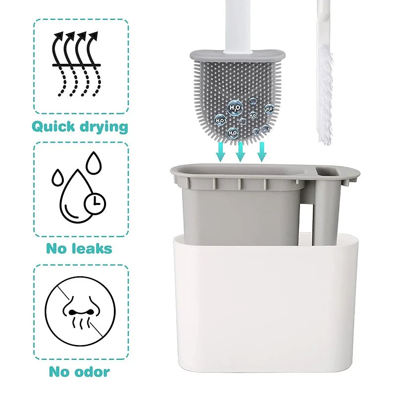 Modern Silicone Toilet Brush & Holder