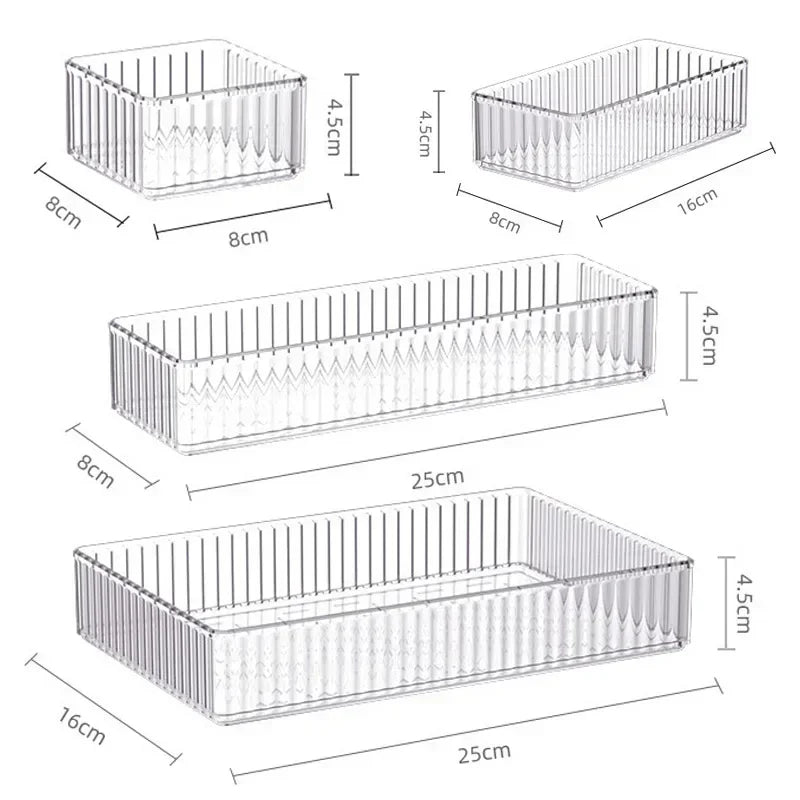 Clear Modular Drawer Organizer Set