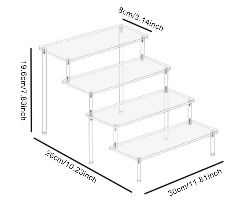 Acrylic Tiered Display Shelf Rack