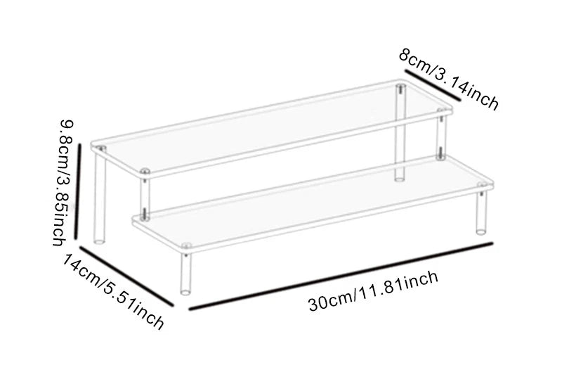Acrylic Tiered Display Shelf Rack