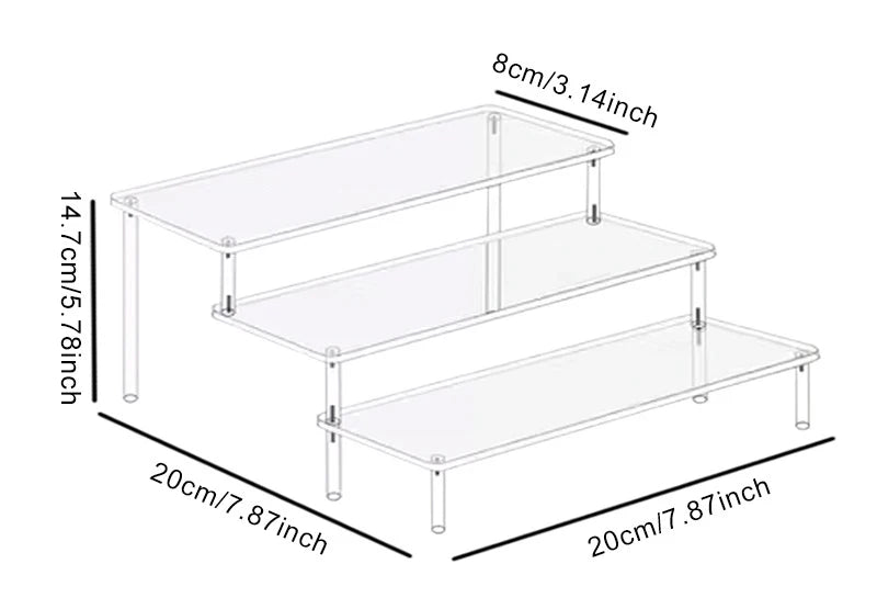 Acrylic Tiered Display Shelf Rack
